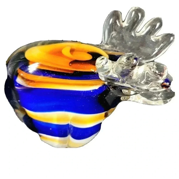 Moose Art Glass Animal Figurine Paperweight Cobalt Blue/Amber/yellow/White/Clear - Picture 1 of 9
